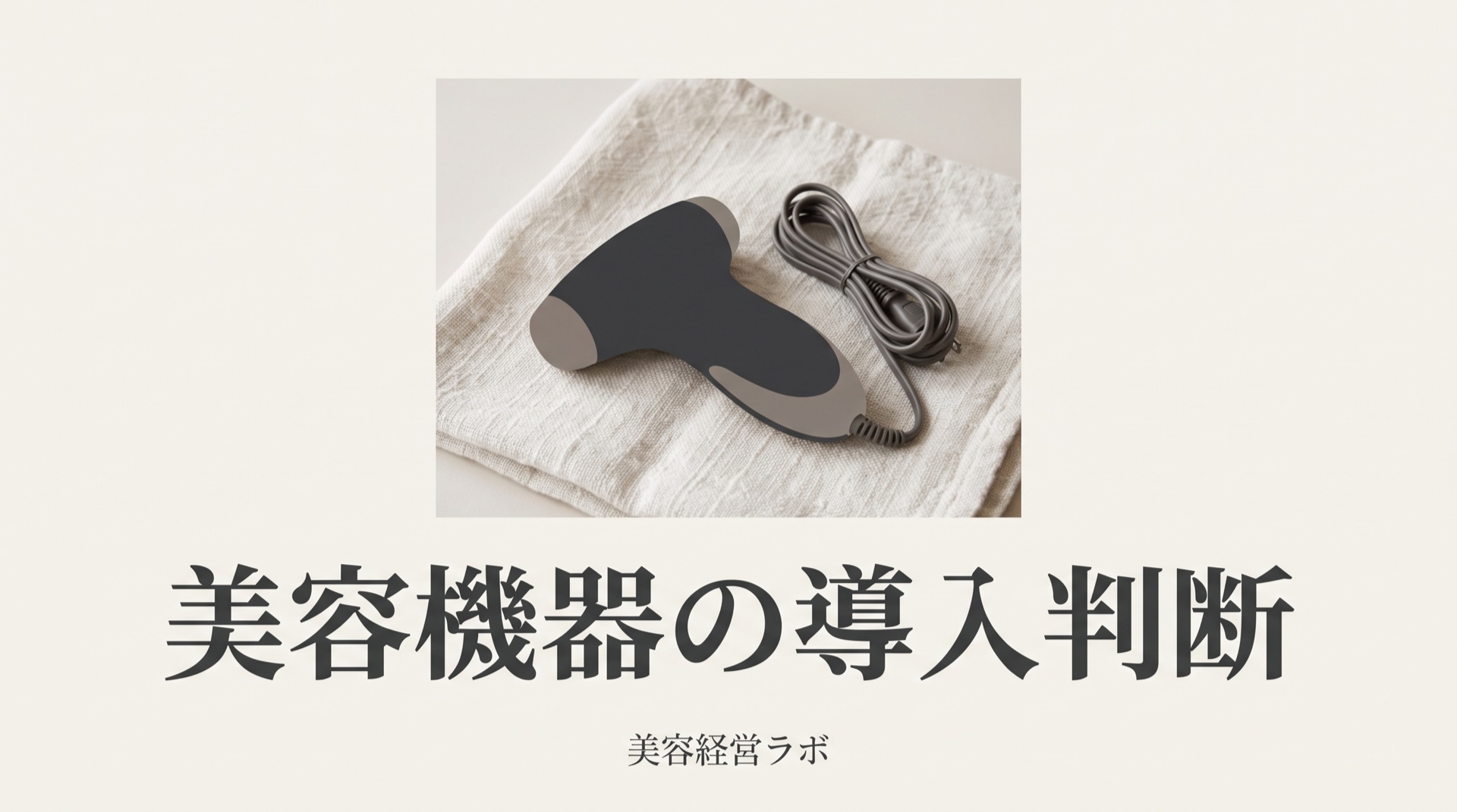 エステ美容機器の導入判断。メリットより先に回収月数を出す