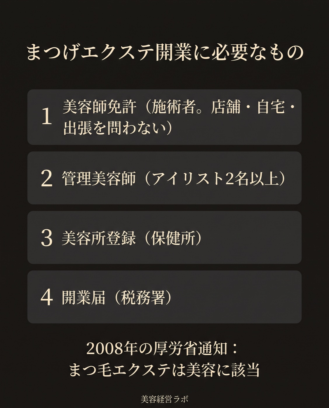 まつげエクステ開業に必要な免許・登録・届け出